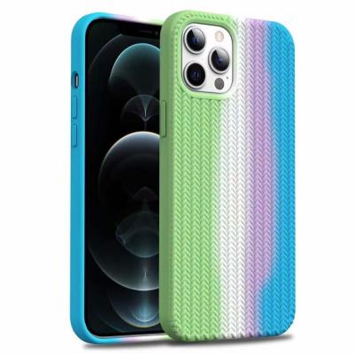 China New Anti-drop Phone Case Apply to iPhone 13 Liquid Rainbow Silicone Cover for iPhone 13 Pro Max for sale