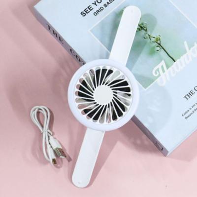 China Portable Mini Watch Fan Small Piece Handheld USB Fan Small Night Light For Student Kids Adults Gifts for sale