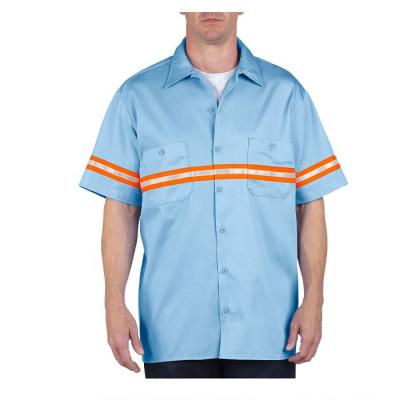 China Reflective Tape Short Sleeve Mens Workwear Shirt With Reflective Tape for sale