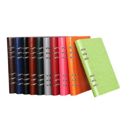 China Custom Colorful Hardcover Book Refillable Logo Refillable 6 Holes PU Leather Cover Notebook Diary Stationery Stationery Notepad Budget Binder for sale