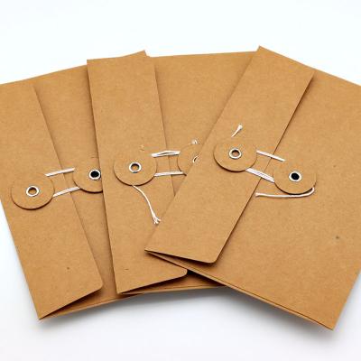 China Business Envelope Wholesale Kraft Paper Envelopes Packaging Hot Stamping Foil Logo Printing Custom Document File Bags With Sealing Buckle for sale