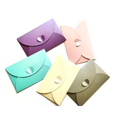 China Gift Envelope Heart Loop 17.5*11CM Colored Wrapping Paper Wraps Simple Love Wedding Decorative Small Paper Custom Logo Envelope for sale