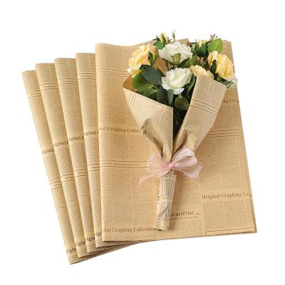 China Disposable Vintage Newspaper Flower String Paper Gift Box Packaging Custom 10pcs/Lot Wrapping Paper Wrapping Paper For Bouquet for sale