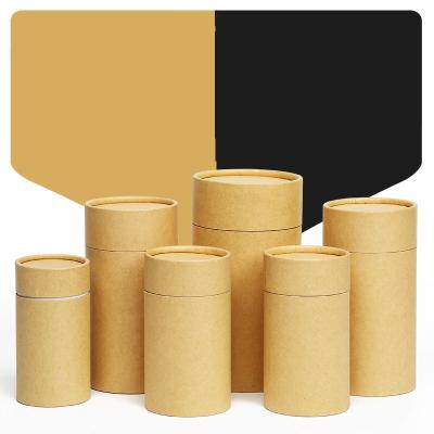 China Wholesale Eco Friendly Recyclable Kraft Paper Cylinder Cardboard Box Food Tea Cans Air Freshener Lip Balm Container Paper Tube Packaging for sale