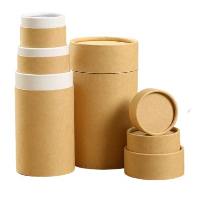 China Recyclable Custom Tea Paper Tube Packaging Recycled Cardboard Food Cylinder Container Kraft Paper Box For Gift for sale