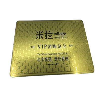 China China Custom Cheap Gold Engraved Cut Stainless Steel Metal Business Cards en venta