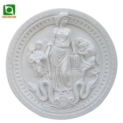 China Modern Interior Wall Decoration Modern Stone Carving Marble Wall Relief Sculpture for sale