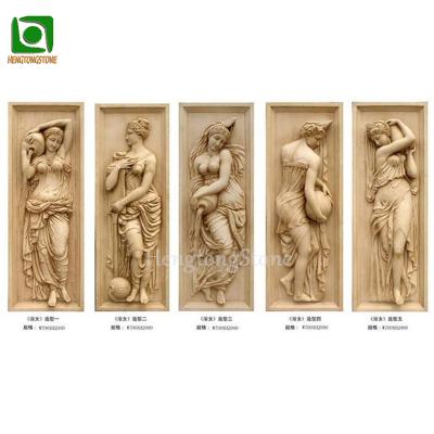 China Modern Wall Decoration Famous Nude Lady Statue Marble Relief Sculpture for sale