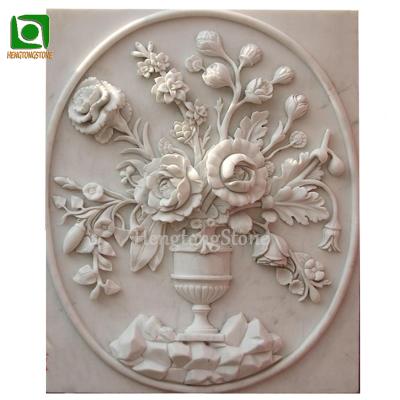 China Modern Hand Carved White Marble Sculpture In Relief Patterns for sale