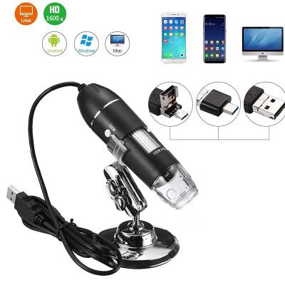 China High Definition 50-1600x USB Digital Microscope 8 LED Magnifier with Metal Stand 2MP 1080P Camera Endoscope for Phone PC Measurement Inspection for sale