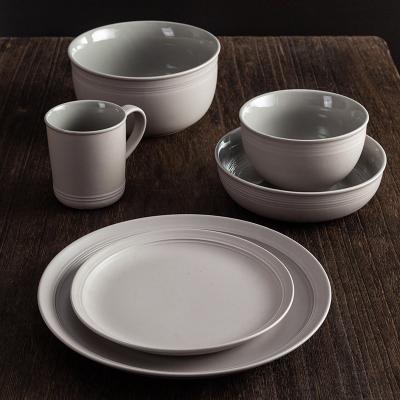 China Sustainable P&T Horeca Supply Porcelain Dish Set Ceramic Dinnerware Dishwasher Safe for sale