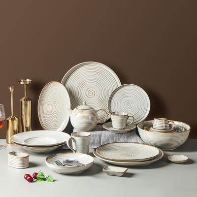 China Viable Wholesale P&T Horeca Serving Tableware Sets Dinnerware Porcelain Dinner Sets for sale