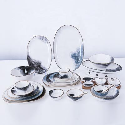 China Viable Wholesale Pure Color Design Dinnerware Sets , Custom Ceramic Dinner Set for sale