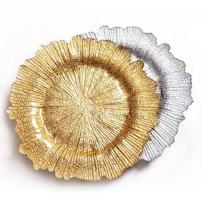 China Viable Tuekey Reef Gold Charger Dishes For Weddings , Gold Charger Wedding Under Dishes for sale