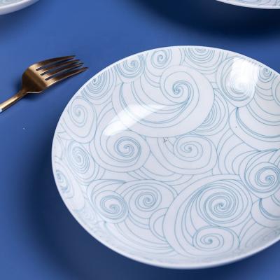 China Custom ceramic dinnerware color hand painted porcelain horeca de juego de tableware viable de completo vajilla de porcelana for sale