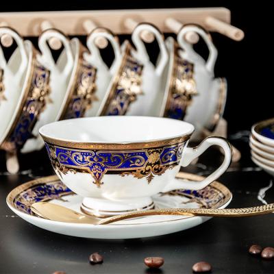 China Gold Freeform Royal Hotel Restaurant Viable Butterfly Pattern Espresso Coffee Supply Tea Cup With Saucer for sale