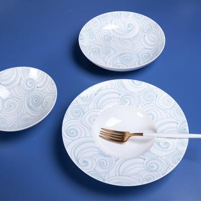 China Chrysanthemum Dinnerware Matte Ivory White Dinnerware Bowl Sustainable Ceramic Glazed Dish Set for sale