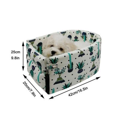 China Classic Easy Carry Waterproof Foldable Small Pet Cat Dog Car Armrest Booster Seat with Safety Lanyards for sale