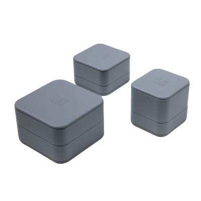 China ROMI High End Jewelry Packaging Box Jewelry Necklace Gray PU Leather Ring Boxes Custom Logo Jewelry Pack for sale