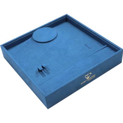 China Eco-friendly wholesale custom made luxury jewelry jewelry suede velvet ring earrings necklace tray jewelry display tray for sale