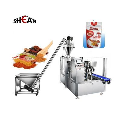 China Food Automatic Salt Chilli Powder Flour Spice cocoa Powder stand up pouch packing machine for sale