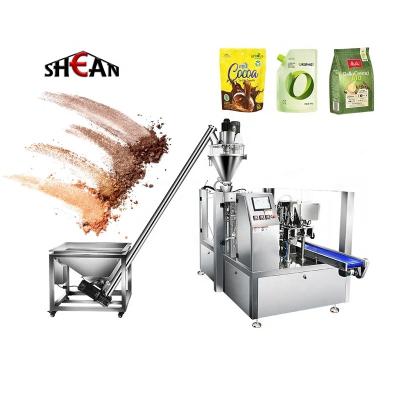 China Food High Speed Automatic Coffee tea cocoa Powder Pouch Packaging Machine wheat Flour Corn Powder doypack Packaging Machine for sale