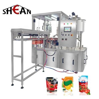 China Beverage Automatic Customize Stand up Spout Pouch bBag Doypack Liquid Drinking Water Filling Capping Packing Machine for sale