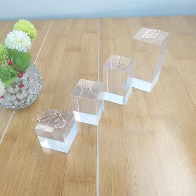 China Clear Acrylic Block Risers / Wholesale Acrylic Display Block Tabletop Risers 50x50mm for sale