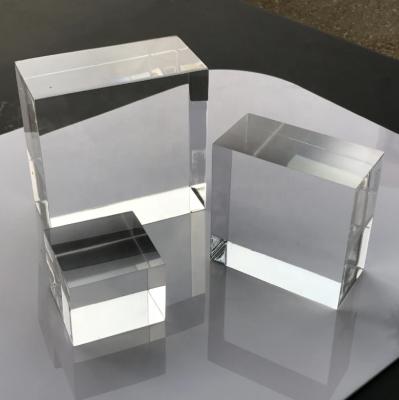 China Acrylic box to show your products custom perspex solid acrylic cubes clear riser logo acrylic block display for sale