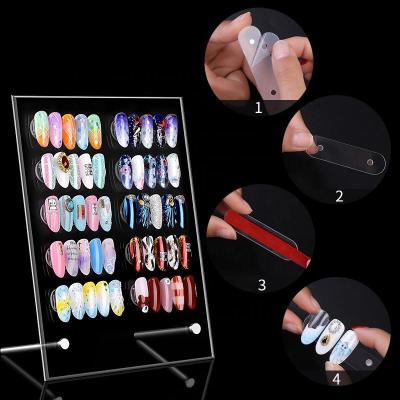 China Modern Customized Acrylic Nail Art Display Stand/Magnetic Nail Art Tip Display Board Appearance Shelf for sale