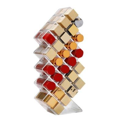 China Modern Customized Acrylic Makeup Lipstick Organizer Luxury Lipstick Display Stand Holder for sale