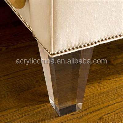 China Elegant Custom Clear Acrylic Furniture Leg Extensions Furniture Chair Plastics Base Legs for sale