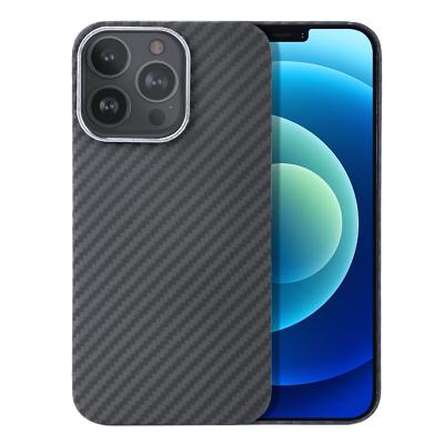 China Pre Sale Unique Style Real Carbon Fiber Armor Aramid Luxury Phone Case For Iphone 13 pro Max Full Protective Shockproof for sale