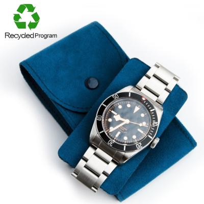 China Cheap Luxury Eco-friendly Suede Watch Pocket Green Suede Watch Roll Pouch For Gift Travel Pocket Travel Case for sale