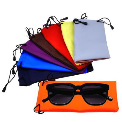 China PU Microfiber Sunglasses Cloth Leather Pouch Logo Cotton Sunglasses Pouch Bag Unisex Custom Soft Fin Case for Sunglasses Pouch for sale