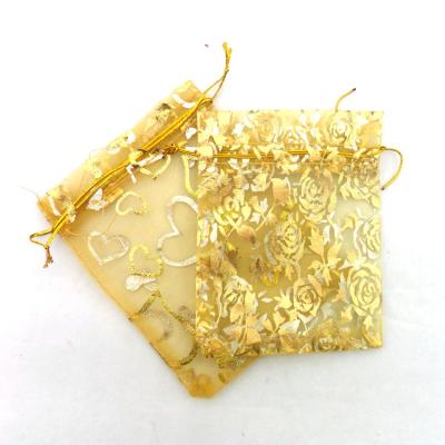 China Factory Recyclable Sale Quickly Deliver Small Size Custom High Grade Organza Pouch Promotional Gold Organza Pouch for sale