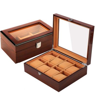 China Fahionable Large Capacity Watch Case 3 Wooden Units Watch Case 8 Units Show Traditional Wholesale Wooden Watch Case for sale