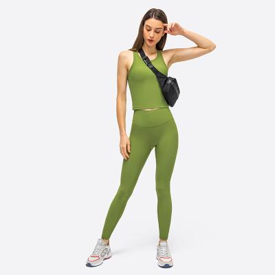 China Wholesale Custom Breathable Women Ladies Workout Sport Wear Gym Fitness Set Womens Tank Tops for sale