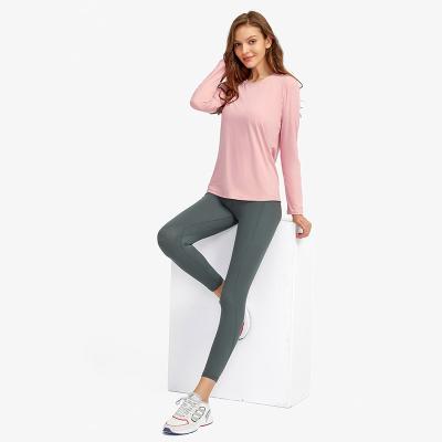 China Breathable Fashionable Shirts For Girls Summer Womens T-shirts Sportswear Yoga Wear for sale