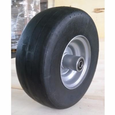 China Smooth Semi Pneumatic Mower 11x4.00-5 Tire And Steel Wheel Set For Front Flail Mower for sale