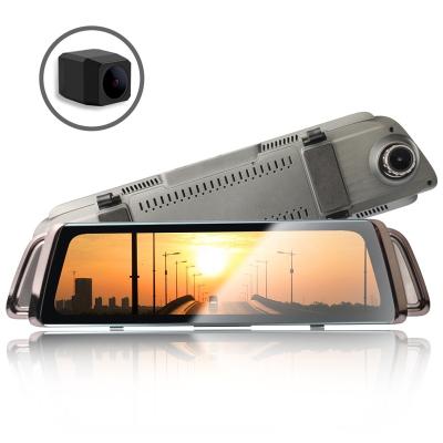 China 9.66 Inch 1080P Touch Screen Full Touch Screen Cam 9.66 Dash Mirror Night Stream Media Front Rear Dual Lens Car DVR Recorder Waterproof Reversing Camera for sale