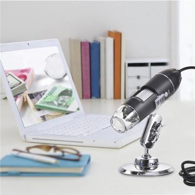 China 3 in 1 1600X Digital USB 8 LED Microscope Magnifier Camera with Metal Stand Type-C/MIC for Android Phone Digital Microscope V-1600x for sale