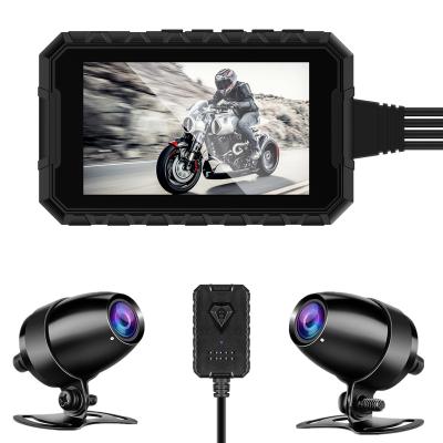 China 3 Inch Motorcycle DVR Camera FHD 1080P Moto Waterproof Dual Lens Front Rear View Video Recorder Dash Camera for sale