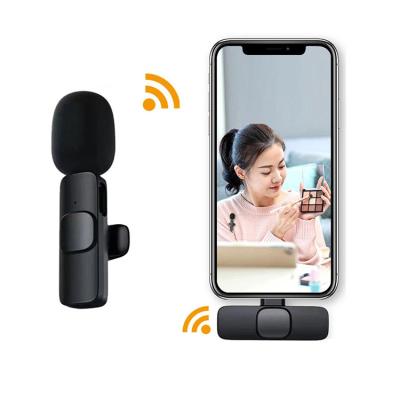 China Portable Lavalier Microphone Lavalier Wireless Microphone Mini Mic Audio Video Recording For iPhone Android Live Broadcast Game Microfone Phone for sale