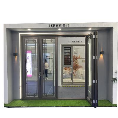 China Hot Sale Modern Full View Aluminum Glass Garage Windproof With Passing Full View American Crank Door for sale