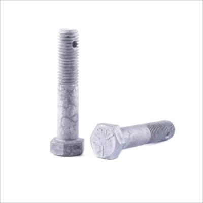 China Strong Impact Resistance Hot Selling High Quality Hot Dip Galvanized Hexagon Screws Flat Head Bolts External Hexagon HOLE Bolt for sale