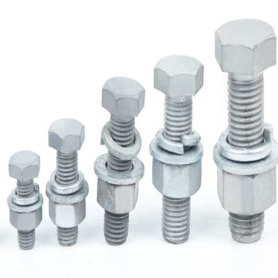 China Transmission Line Steel DIN933 Tower Hex Head Bolts , Hot Dip Galvanized Hex Bolts And Nuts for sale