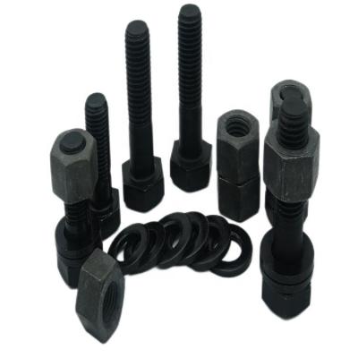 China Steel High Strength Hex Head Bolts M10 M12 M16 M24 High Strength Hex Head Bolts With Nut Gaskets, Black Finish for sale