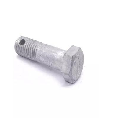 China Stainless Steel GB31 Carbon Steel Hex Shank Bolt Smooth Part Cotter Pin Hole Hexagon Bolt for sale