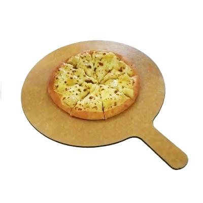 China Sustainable Restaurant Eco - Friendly Pizza Round Cutting Plate Delicatessen Wood Cutting Board With Handles for sale